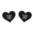 Love In Leather Fuck Me Satin Heart Nipple Pasties/Stickers